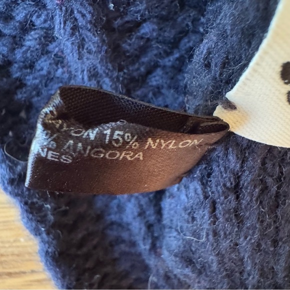 Portolano Wool Cashmere Blend Scarf Striped Cable Knit Large Red Blue Gray - Picture 4 of 8